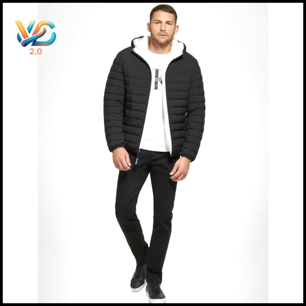 Lightweight Packable Down Jacket with Sherpa Lini… - image 1